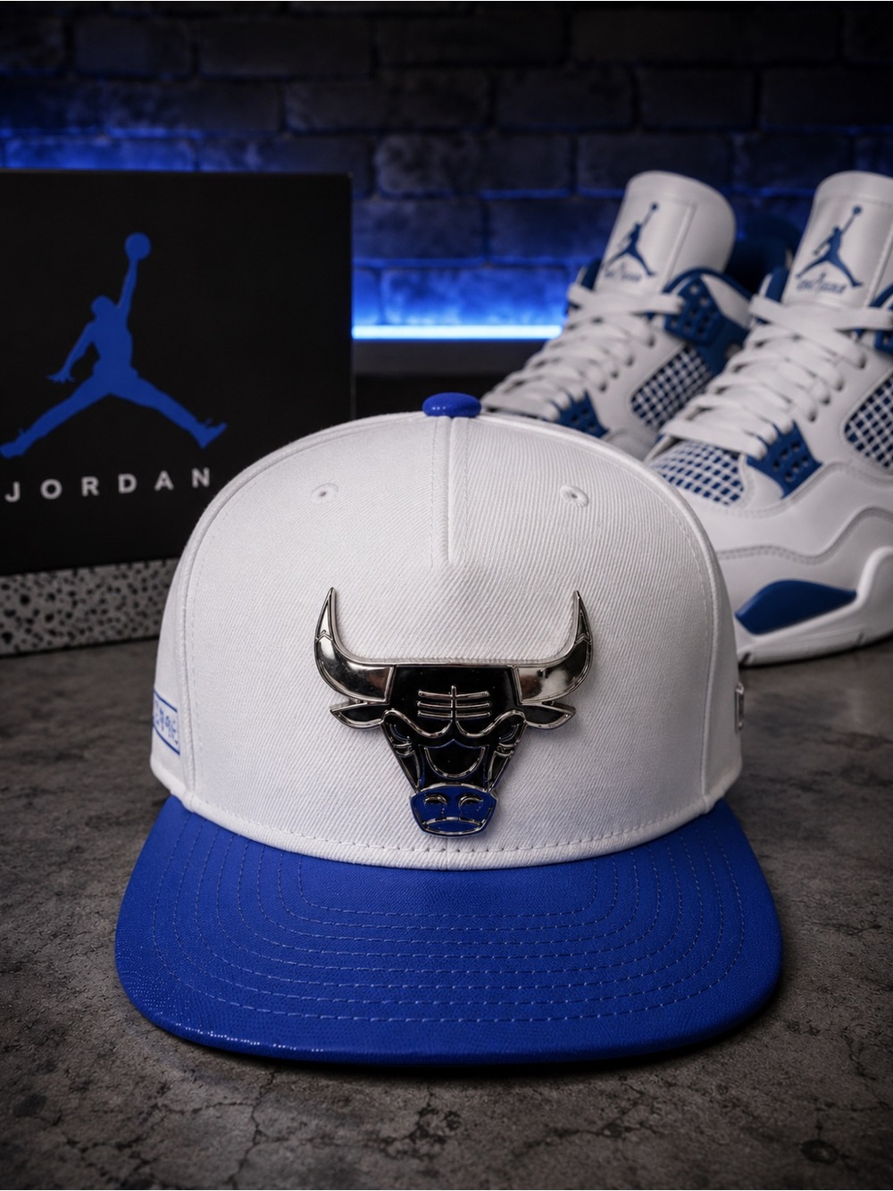 New Era Chicago Bulls Jordan Metal Badge French Blue 12 9Fifty 950 Snapback Hat